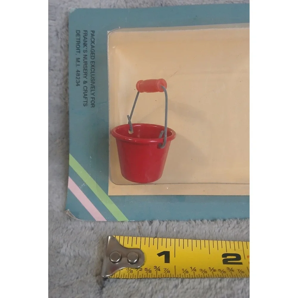 Franks Mini Dreams 1 Inch Scale Miniature Red Bucket Dollhouse Accessory Vintage